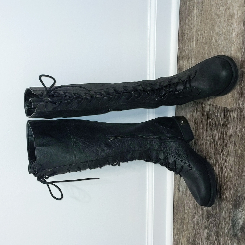 Circus by Sam Edelman genuine black  leather knee-high size 10M low-heel…